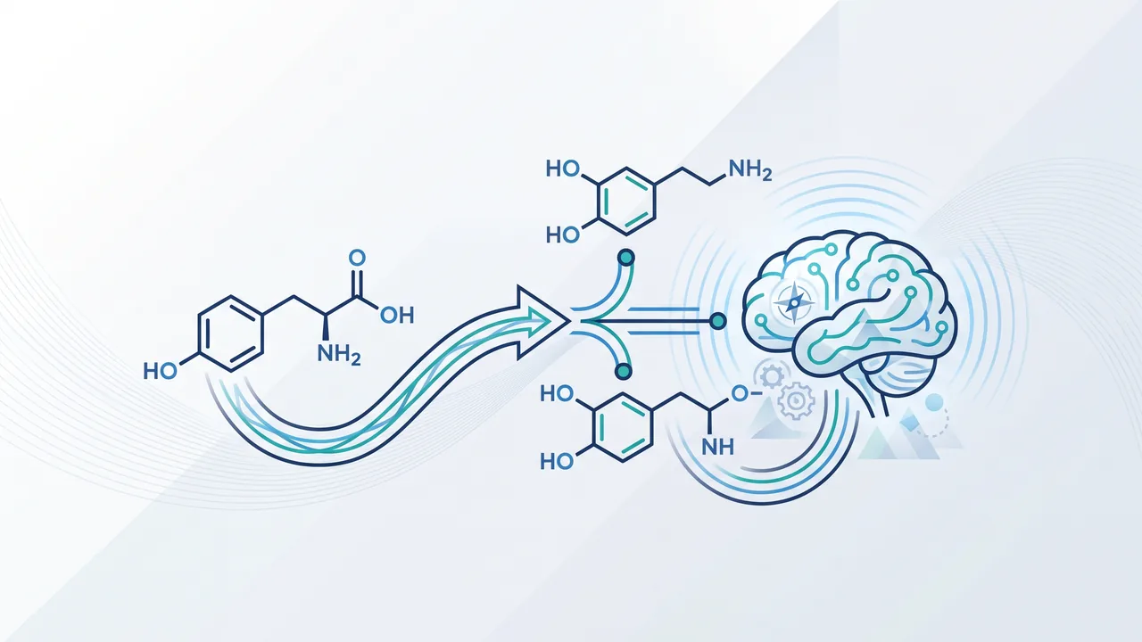 Illustration representing L-Tyrosine and N-Acetyl-L-Tyrosine