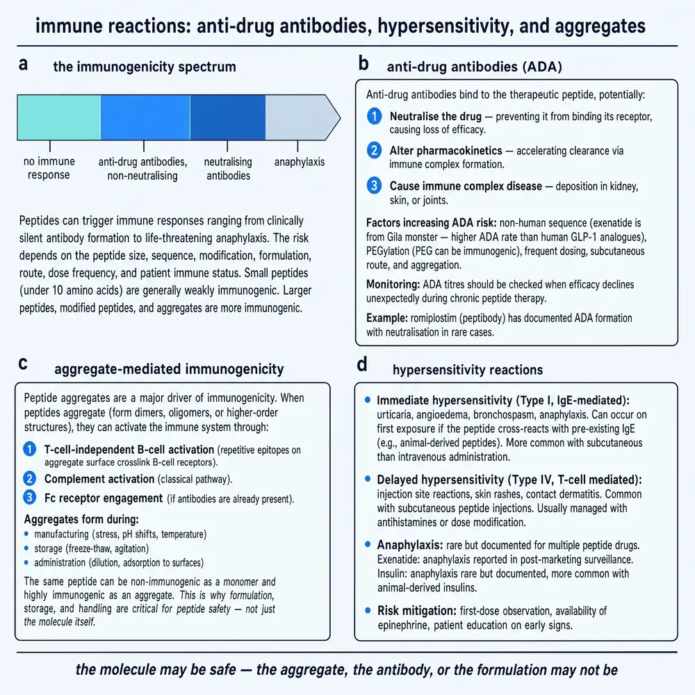 Immune reactions: anti-drug antibodies, hypersensitivity, and aggregates