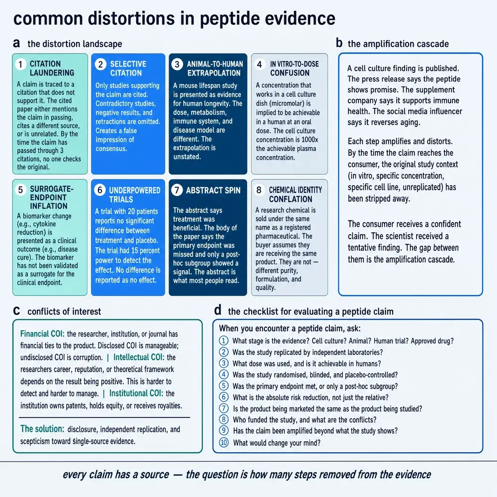 Common distortions in peptide evidence.