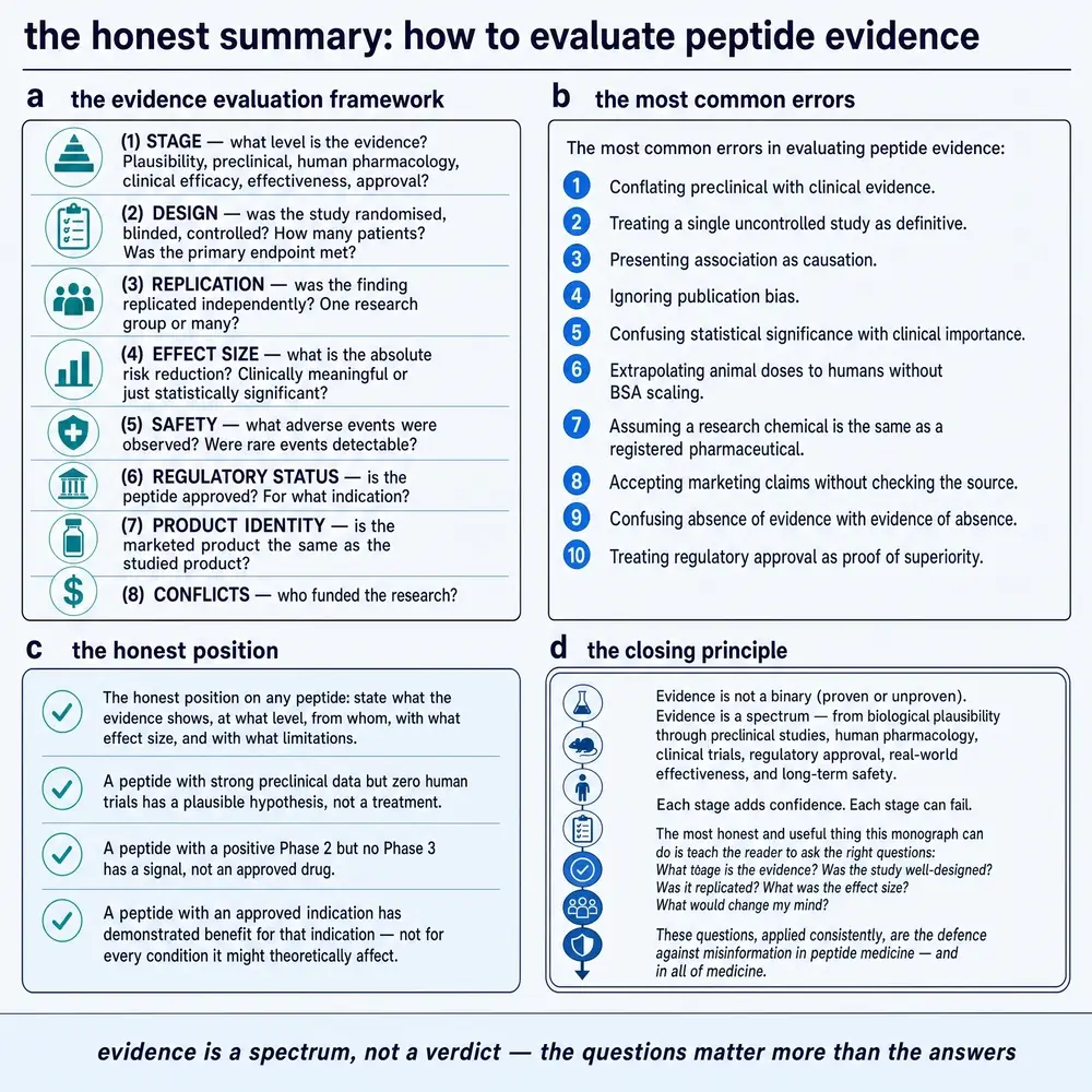 The honest summary: how to evaluate peptide evidence.