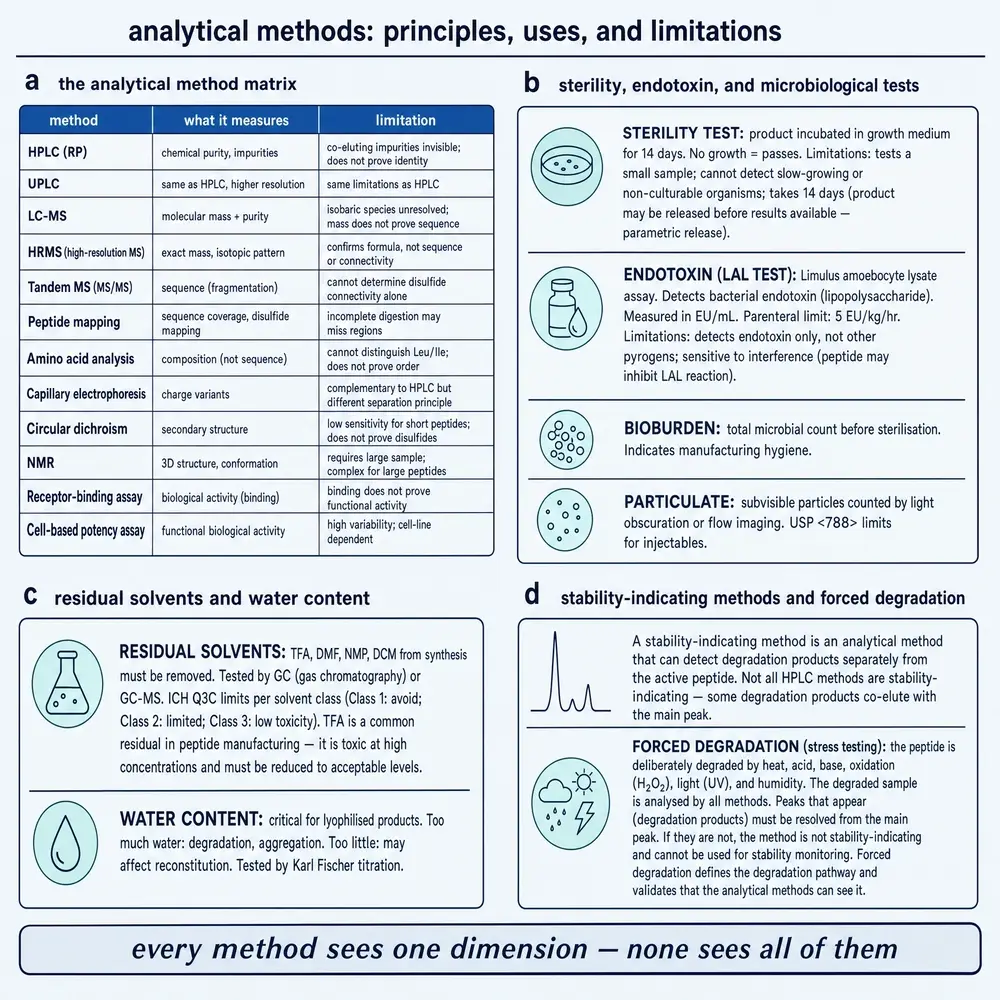 Analytical methods: principles, uses, and limitations.