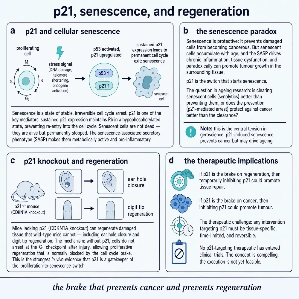 p21/CDKN1A in senescence and regeneration (disambiguation exhibit, not Peptide 021)
