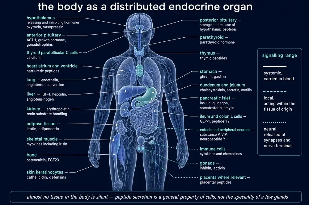 The body as a distributed endocrine organ