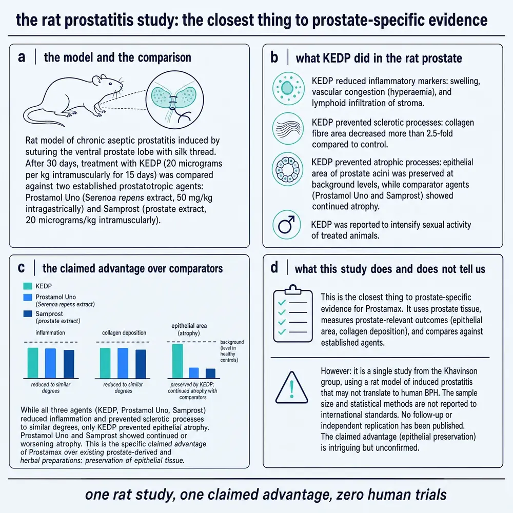 Rat chronic aseptic prostatitis study: model, results, claimed advantage, and limitations