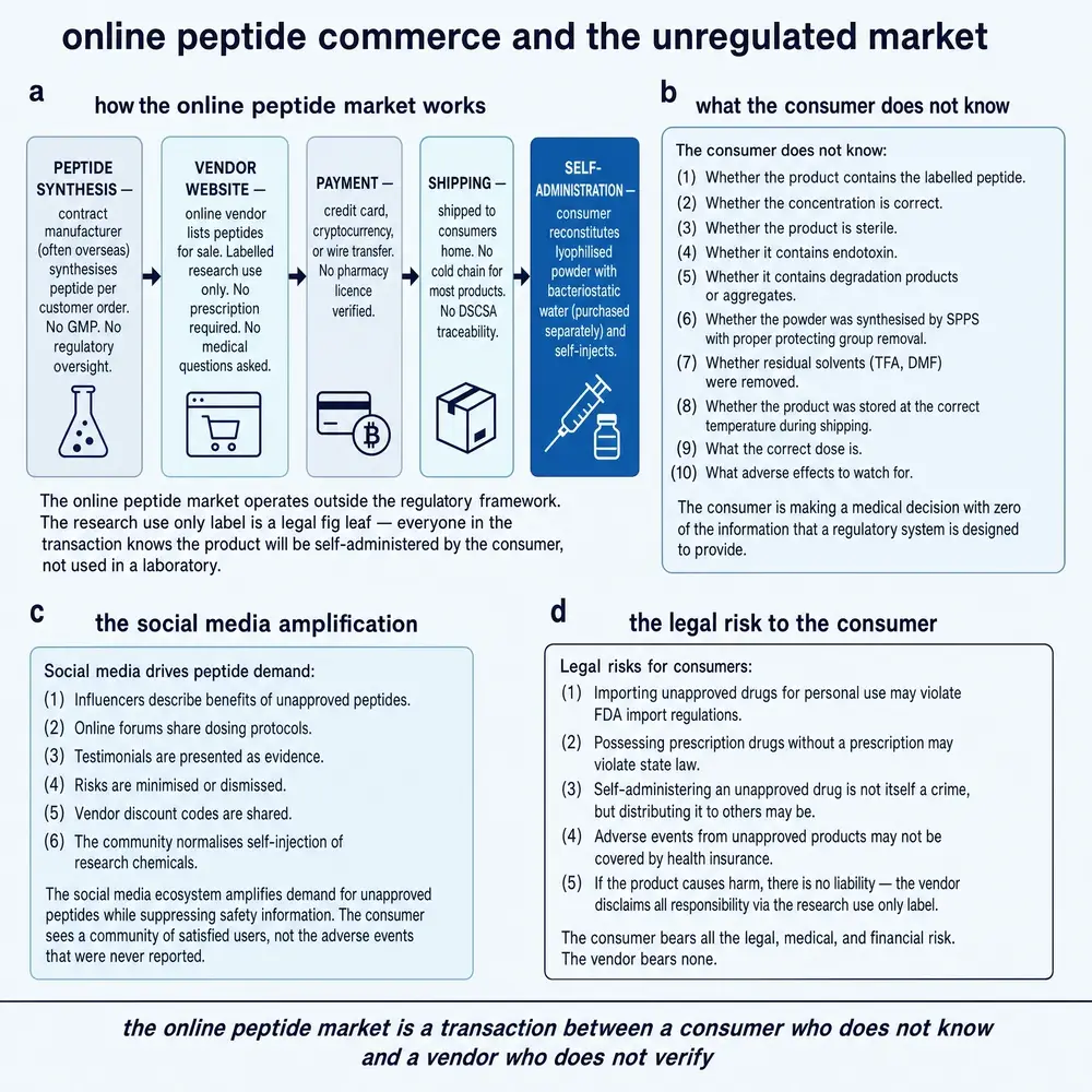 Online peptide commerce and the unregulated market