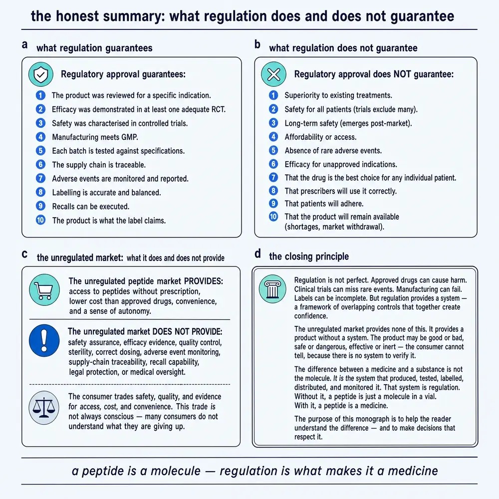 What regulation does and does not guarantee