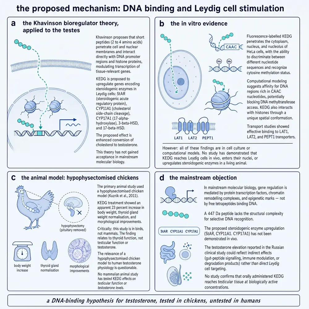 Proposed DNA-binding / Leydig mechanism and its limits