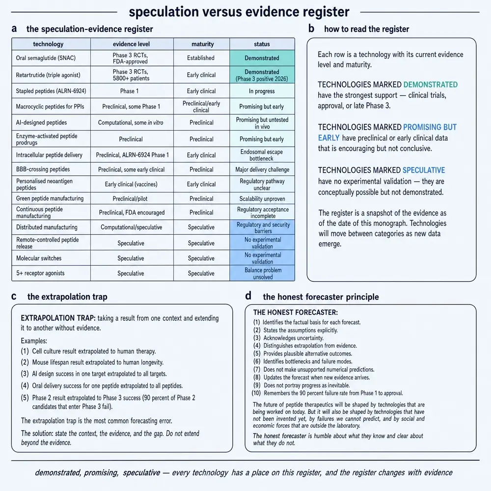 Speculation versus evidence register
