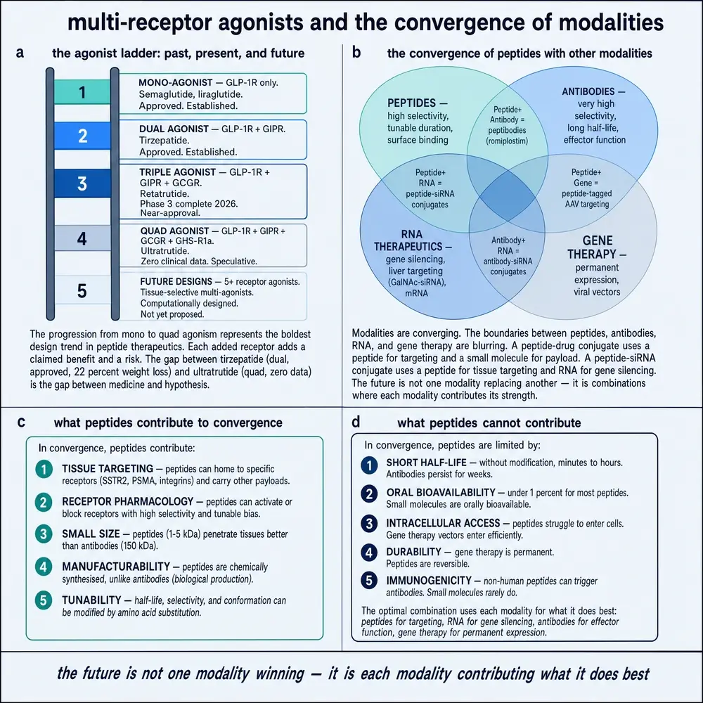 Multi-receptor agonists and convergence