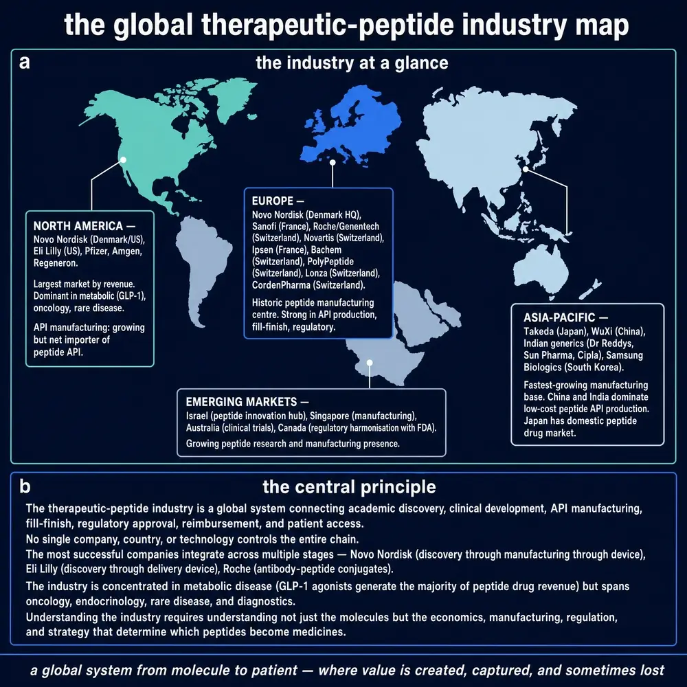 The global therapeutic-peptide industry map