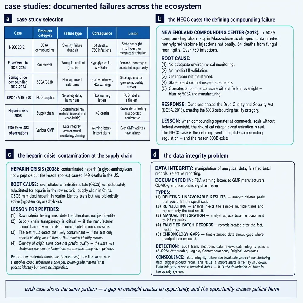Case studies: documented failures across the ecosystem.