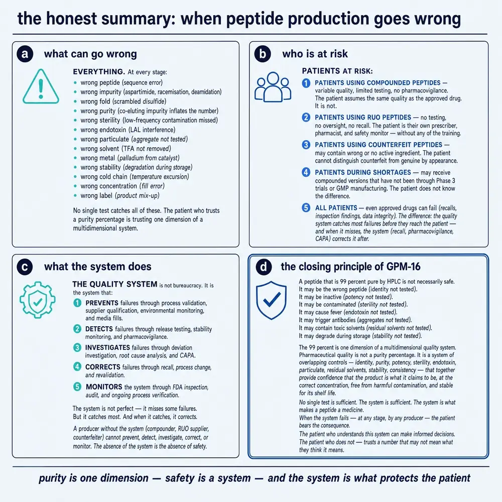 The honest summary: when peptide production goes wrong.